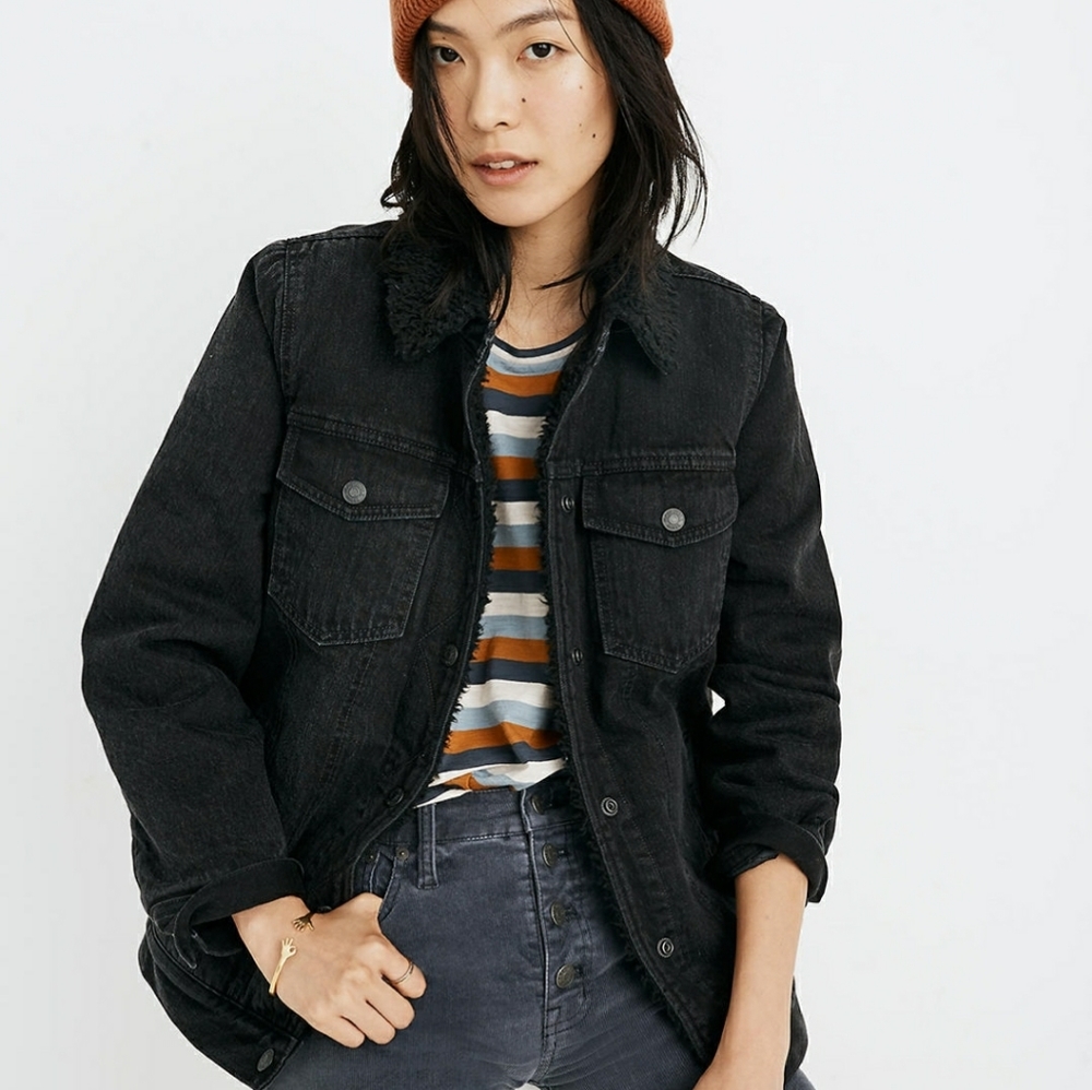 Madewell Black Oversized Jean Jacket